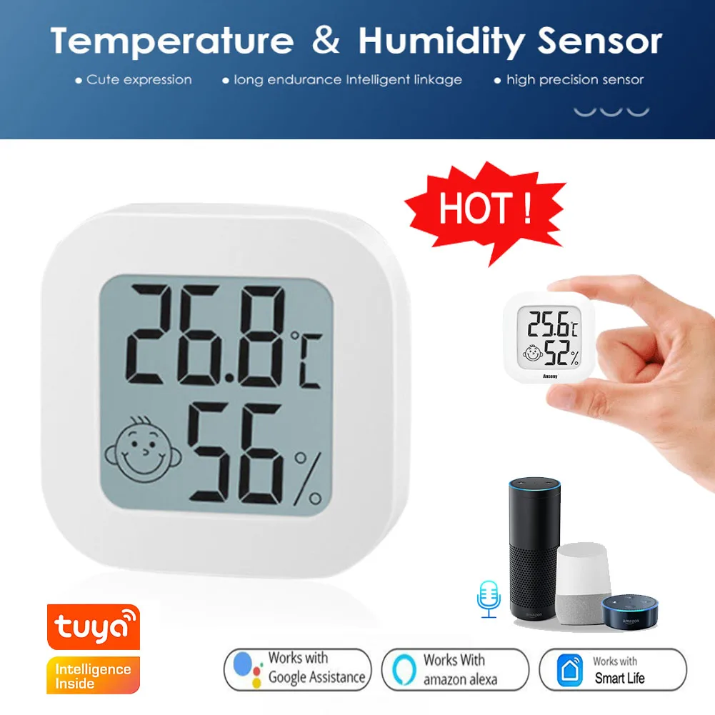 

LCD Digital Tuya ZigBee Temperature Humidity Sensor Indoor Electronic For Smart Home Automation Remote Control Support Alexa