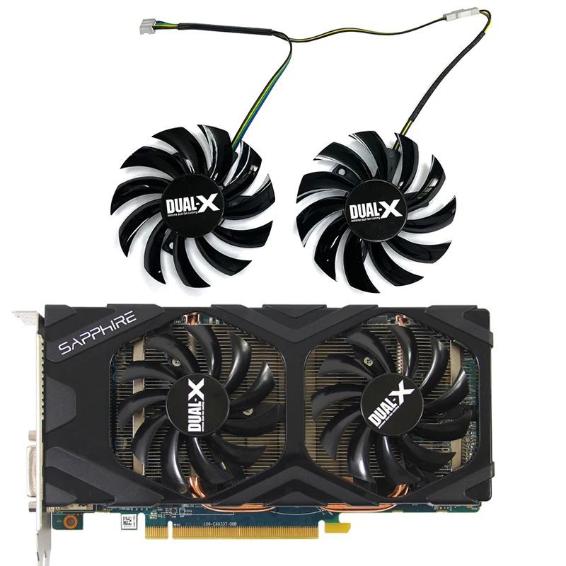 

Sapphire HD7850 Cooling Fan Replacement Brand New FD7010H12S 4PIN 75mm for Sapphire Dual-X HD7850 1G 2G Graphics Card Fan