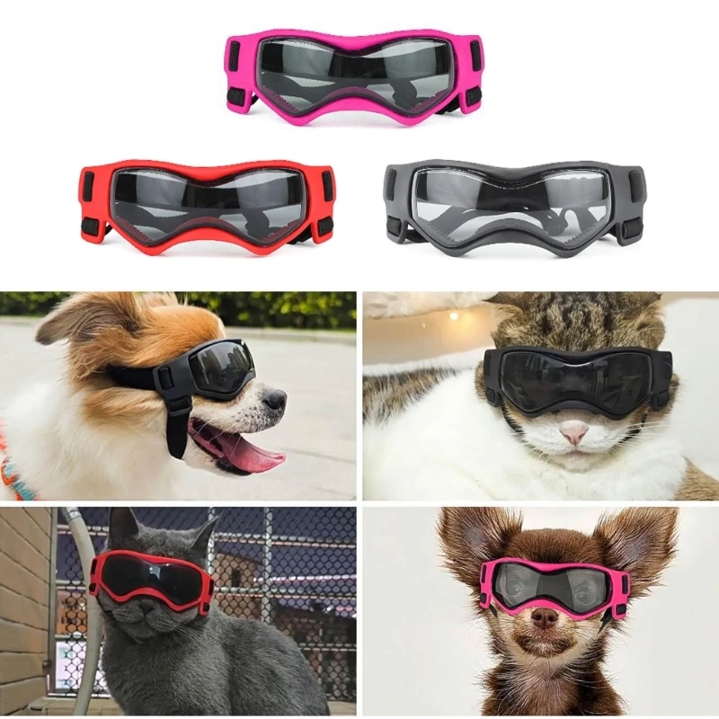 

Dog Goggles Large Anti-UV Dog Sunglasses Easy Wear for Skiing Travelling Dropship