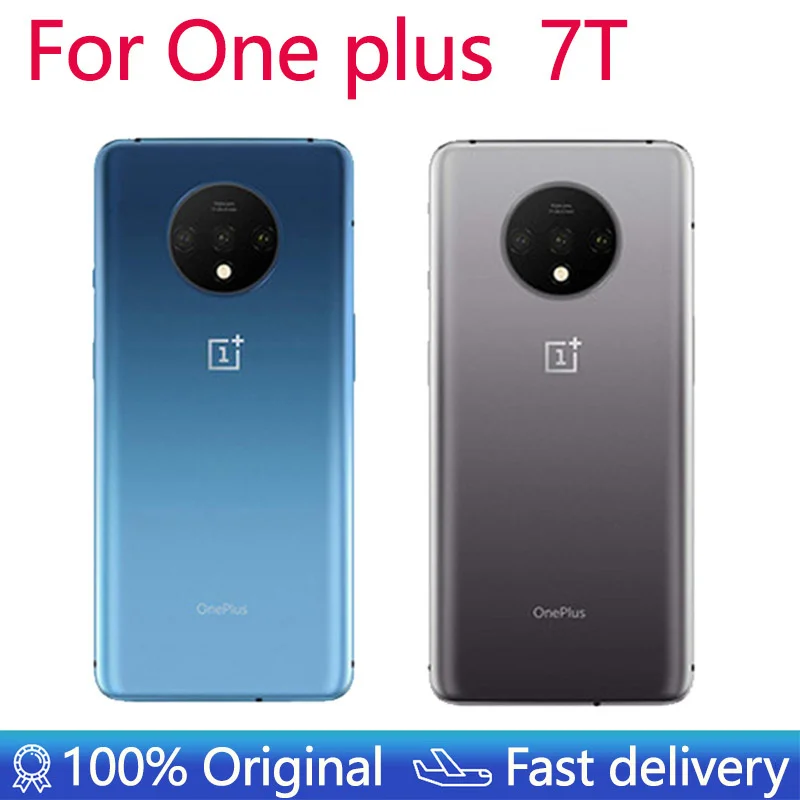 7 T Housing For Oneplus 7T One Plus Back Cover Battery Door Repair Replace Rear Glass Case + Logo Glue