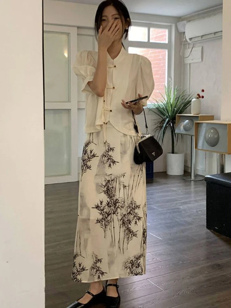 Юбка-миди в китайском стиле