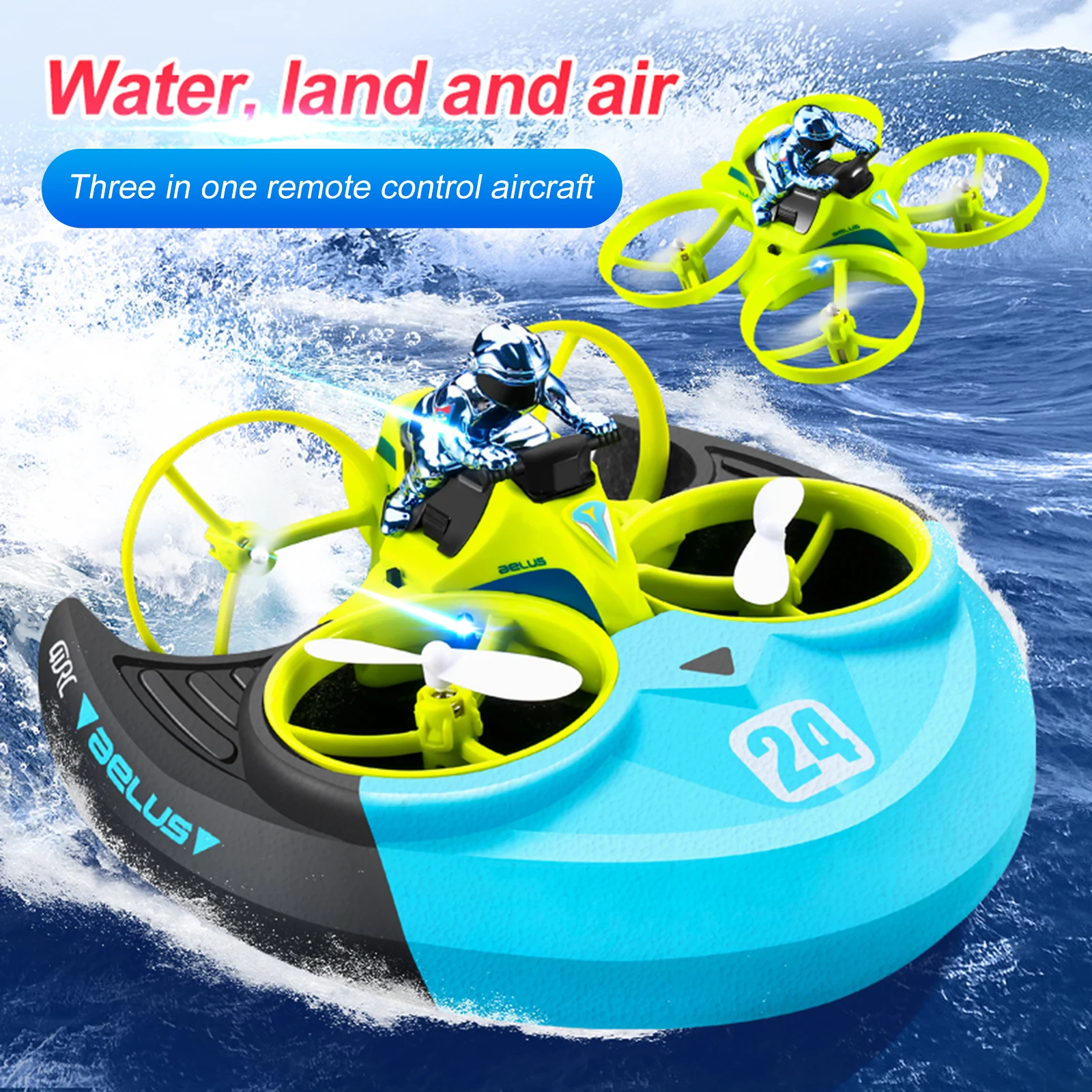 

3 in 1 2.4ghz 4ch Waterproof Quadcopter Epp Remote Control Seaplane Toys 3d Flip Stunts Electric for Sea Land Air