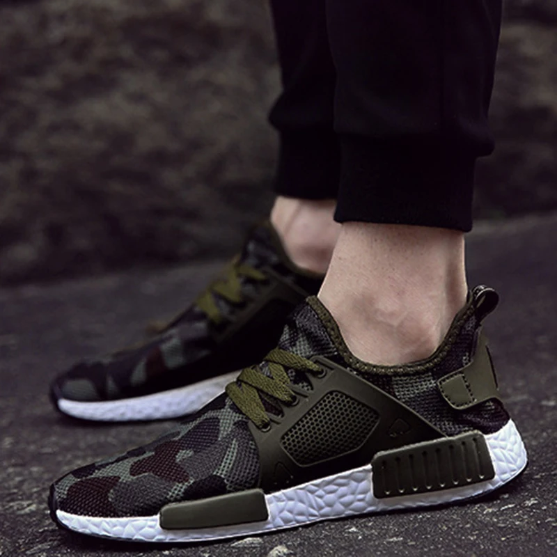 

Кроссовки мужские с защитой от запаха, легкие камуфляжные, на шнуровке, повседневная прогулочная обувь, светильник лканизированная подошва...