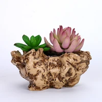 fleshy flower imitation wooden flowerpot fleshy plant pot window desk garden decoration ornamental planter home decoration