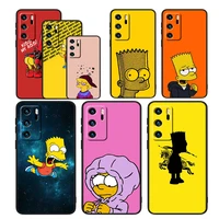 anime simpsons cool for huawei p50 p40 p30 p20 p10 p8 pro lite e 2017 5g black silicone soft luxury phone case capa