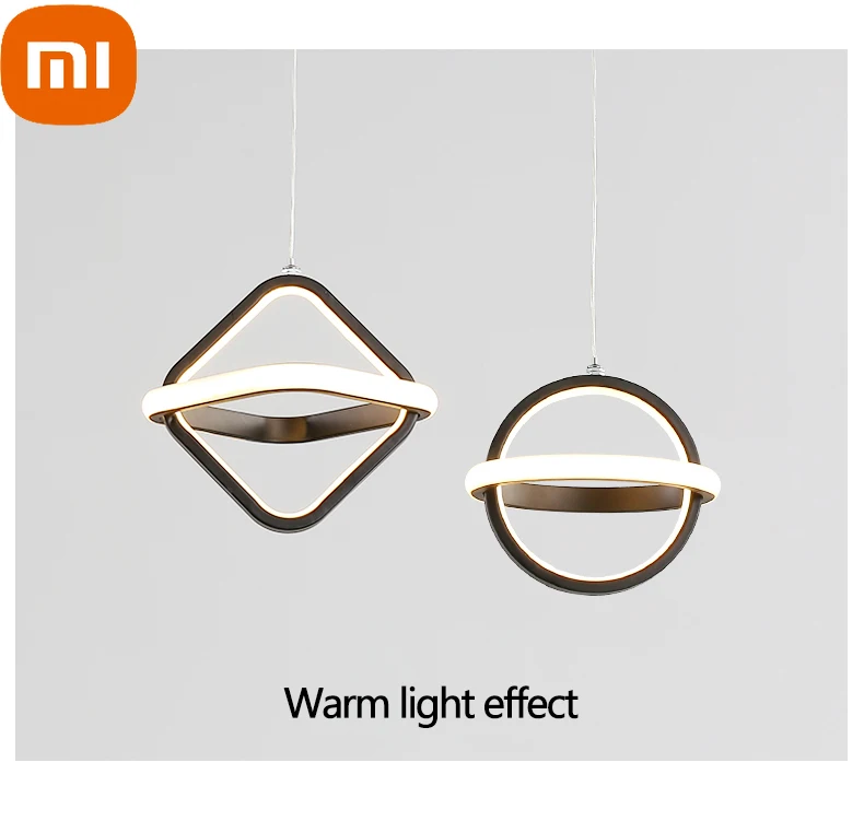 

Xiaomi Modern Led Pendant Light Black Hanging Lamp 110v 220v Chandelier Pendant Lamp for Dining room Living room Kitchen