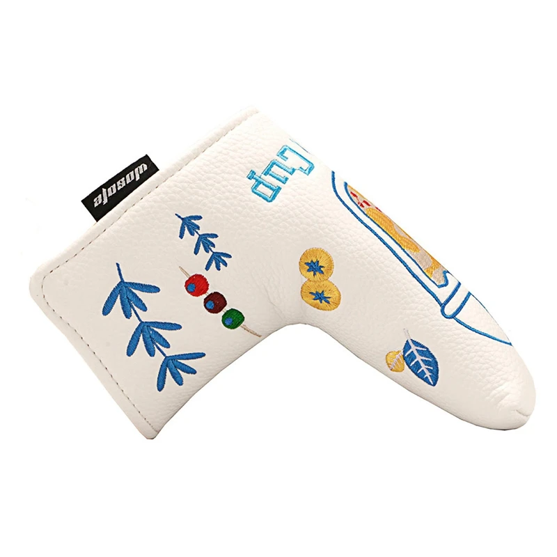 

Wosofe Golf Putter Headcover High Quality Embroidered PU Leather Golf Putter Head Cover With Magnetic Golf Headcovers