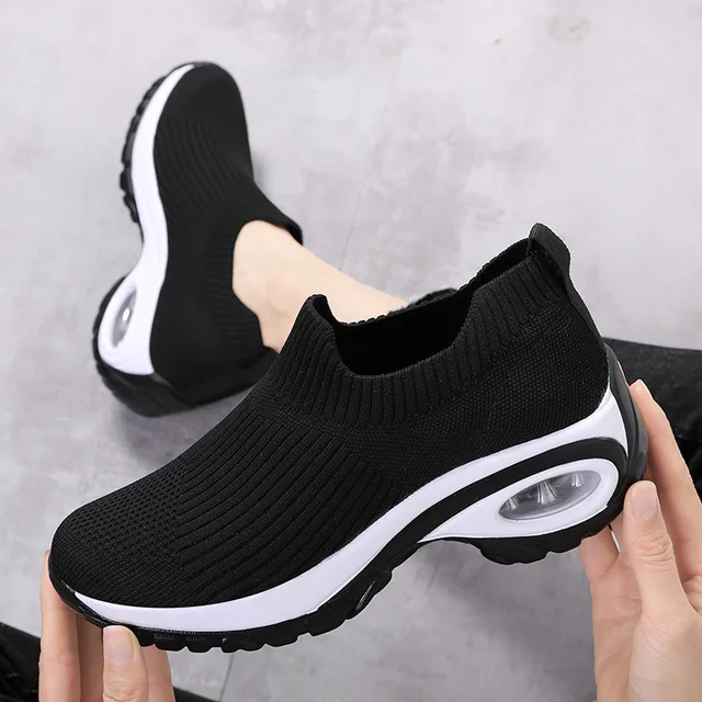 Women Wedge Platform Air Cushion Running Mesh Sneaker Shoes 1