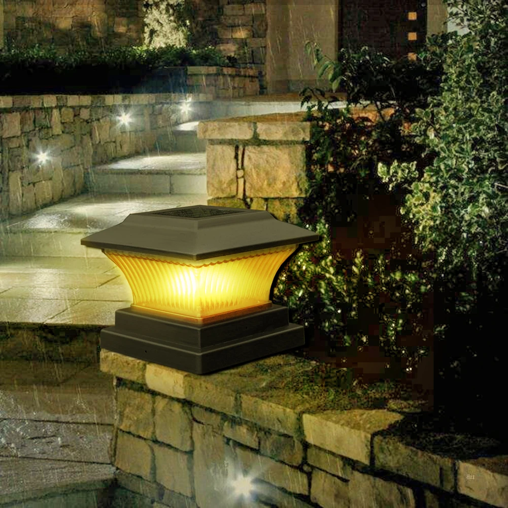 

Solar Powered Post Light with Bracket IP55 Waterproof Outdoor Column Patio Fence Gate Street Lamp for Courtyard Landscape Garden