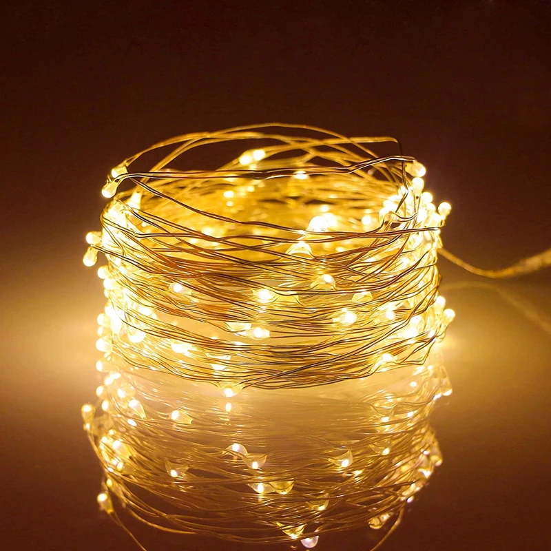 

Led Fairy Lights Copper Wire String 1/2/3/4/5/10M Holiday Outdoor Lights Garland Luces Christmas Tree Wedding Party Decorations