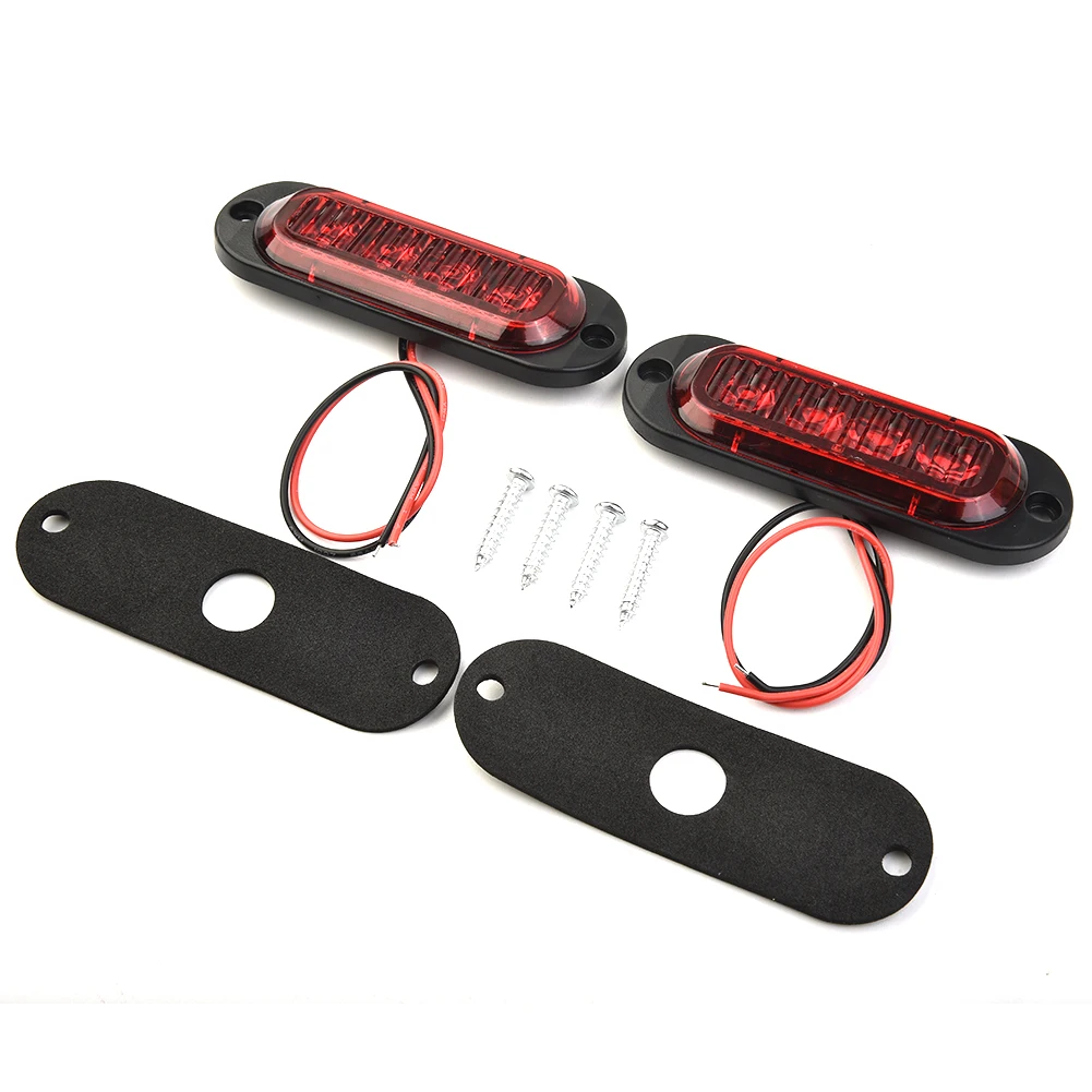 

2X Side Marker Clearance Trailer Truck RV LED Light Lamp Red Waterproof 12/24V Warning Tail Light Auto Car External