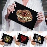 cosmetic bags women makeup bag beach holiday travel cobra pattern zipper pouch travel toiletry organizer party make up bag