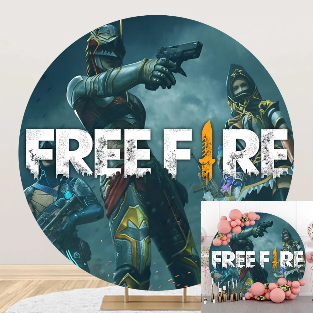 

Game Fight Circle Background Young Birthday Party Decoration Banner Poster Round Photography Backdrop Photo Studio Customize