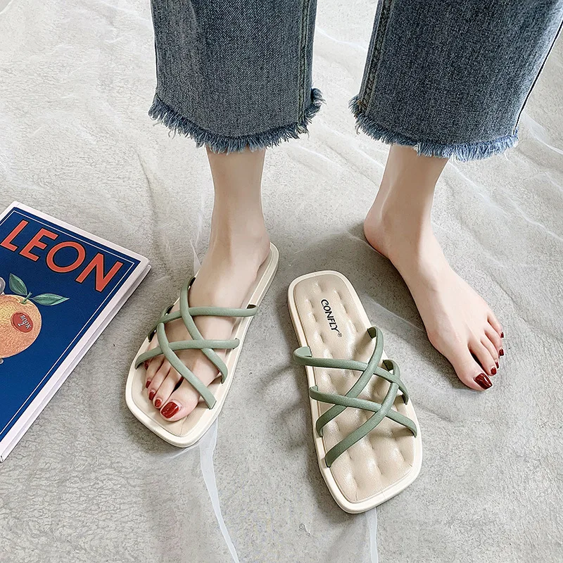 Fashion Sandals Women's Summer New Simple Soft Bottom Flat Bottom Fairy Slippers Are Anti-skid And Wear-resistant