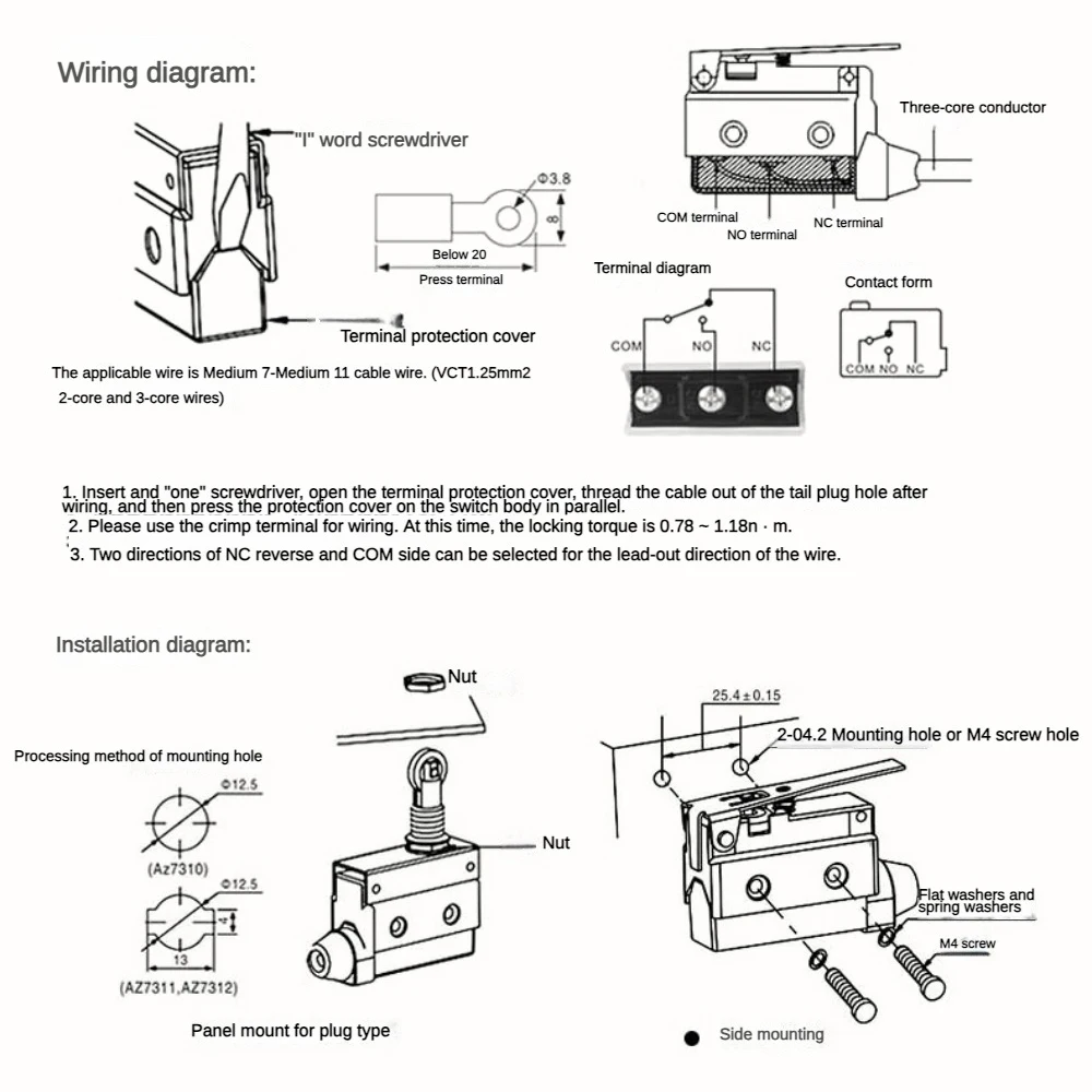 Водонепроницаемый Микро-переключатель 10 А 250 В AZ дорожный микро-концевой
