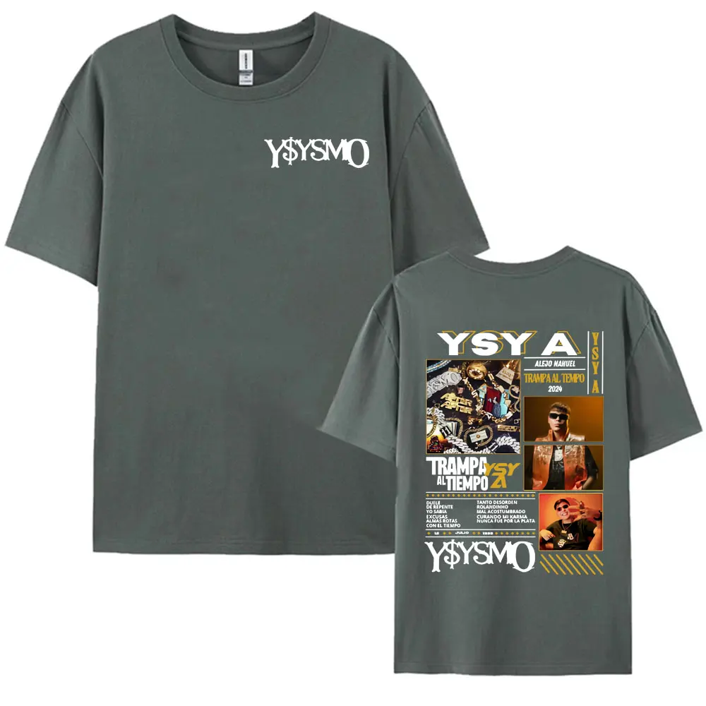 Фото Рэпер Ysy A Trampa Al Tiemopo Album Tour 2025 Футболки Мужчины Женщины Harajuku Ретро Мода Хип-Хоп Футболка Повседневные Хлопковые Футболки №2