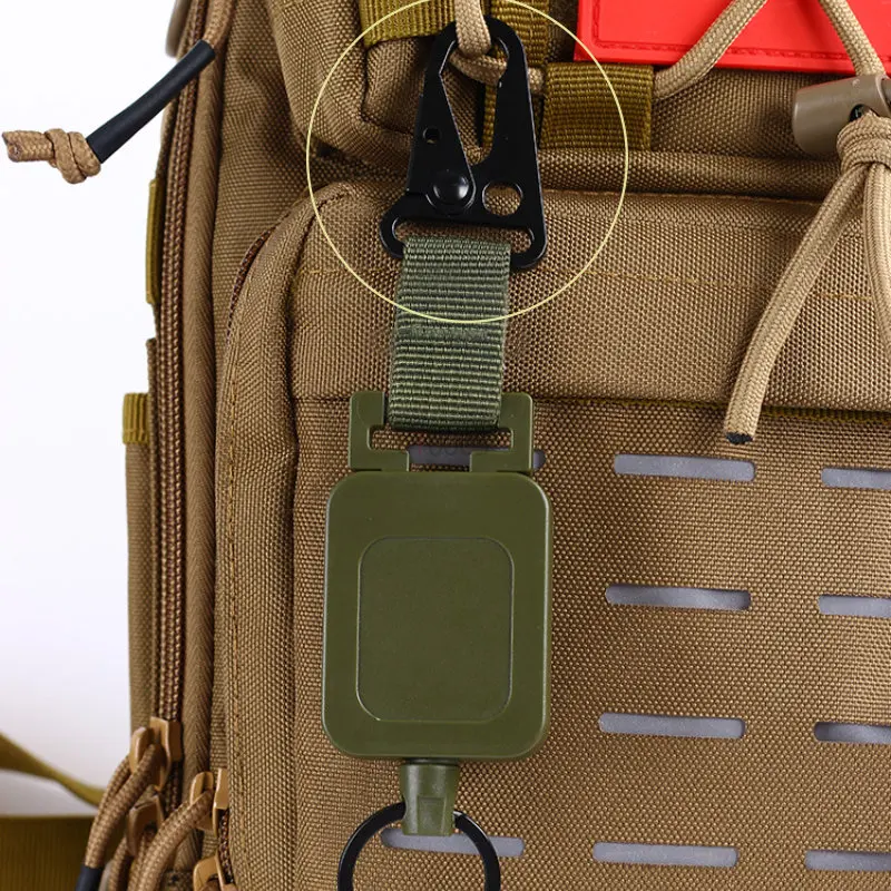 

Multi-Purpose Outdoor Hook Climbing Carabiner Fishing Retractable Eagle Beak Buckle High Strength Steel Wire Clip Belt Keychain
