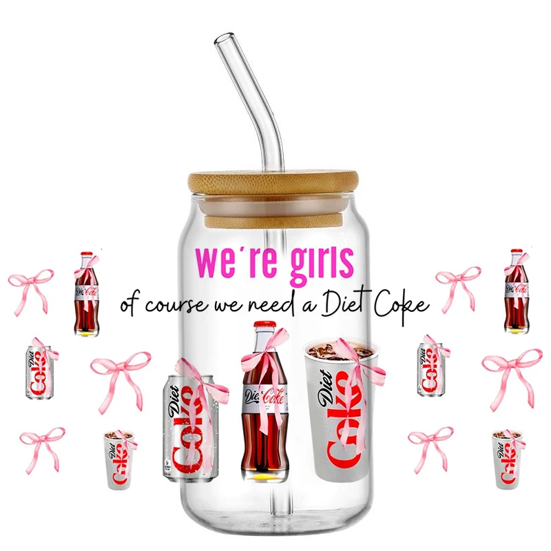 Новый дизайн диетическая кокала серия Sodas напитки УФ-наклейка DTF упаковка для