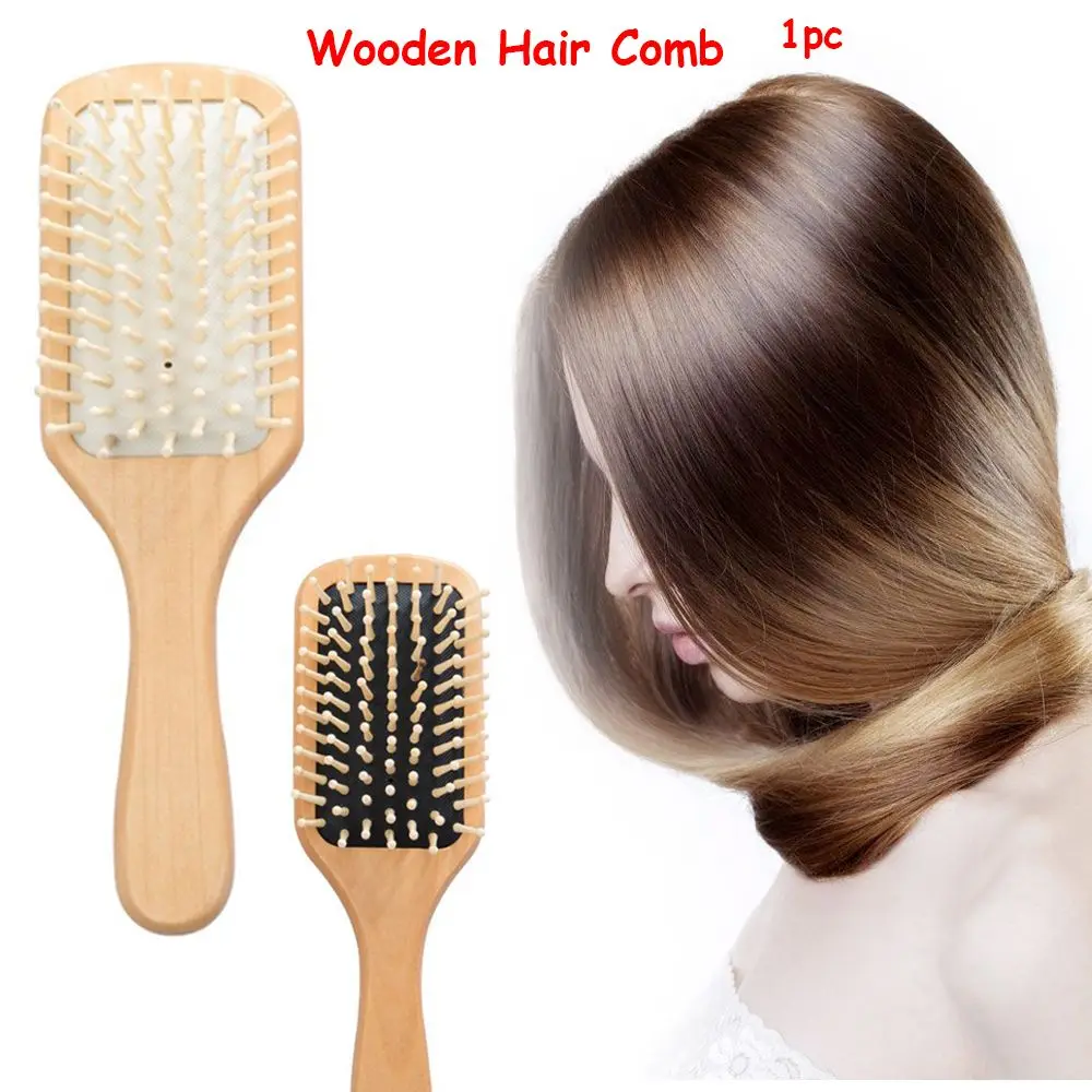 

Beauty Wooden Handle Scalp Massage Airbag Hair Styling Wood Paddle Hair Comb Hairdressing tool
