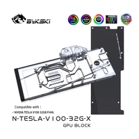 bykski gpu water block for nvidia tesla v100 32gb fhhlfull cover with backplate pc water cooling coolern tesla v100 32g x