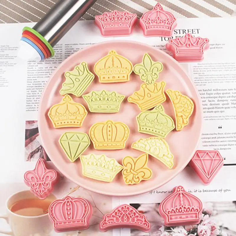 Формы для выпечки печенья в виде короны принцессы 8 шт.