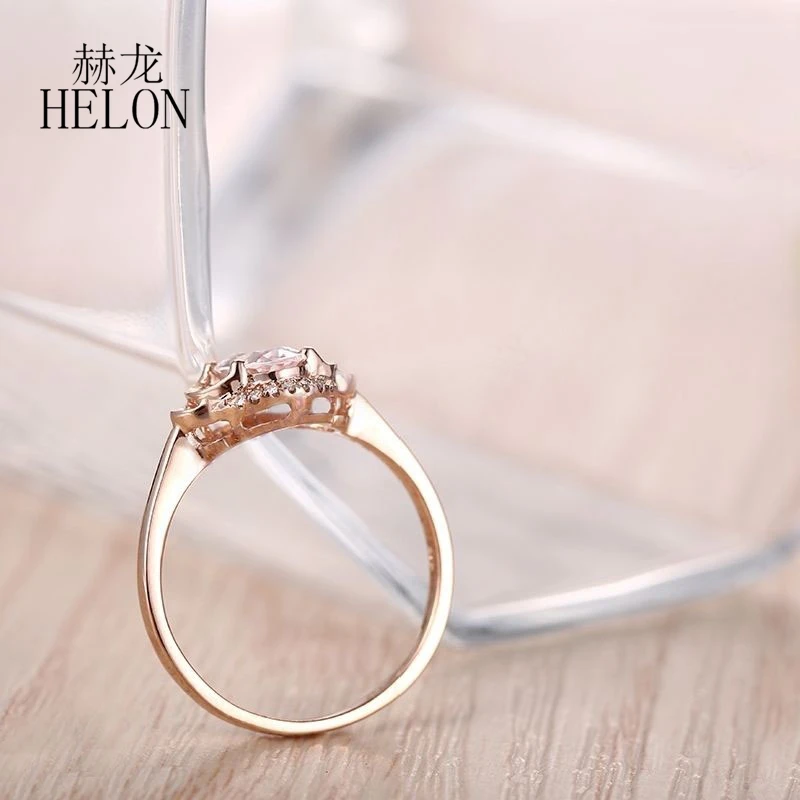 HELON однотонное кольцо из розового золота 14 карат AU585 натуральные бриллианты