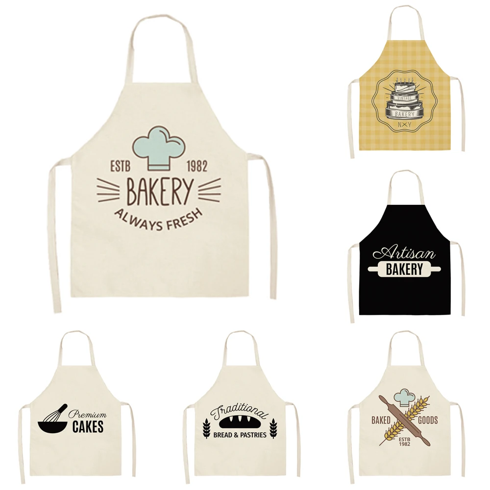 

Kitchen Apron Linen Sleeveless Apron 68x55cm Women Cooking Baking Waist Apron Restaurant Chef Cooking Accessories Delantal