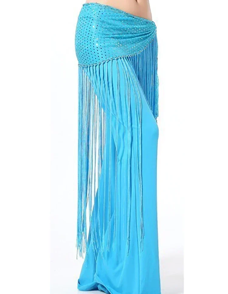 Аксессуар для танца живота с блестками Длинный эластичный платок кисточками