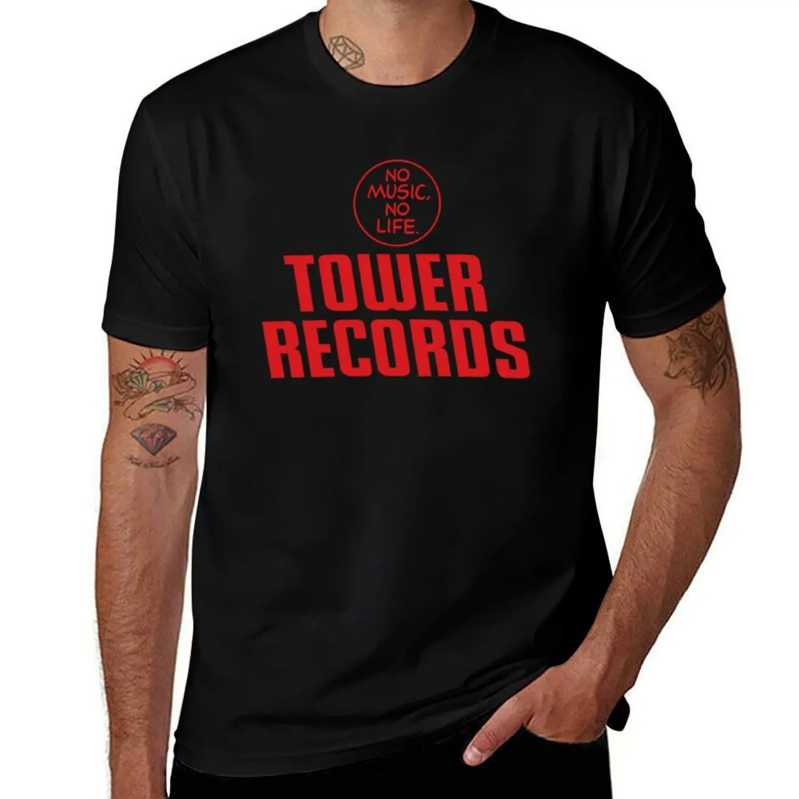 Фото Футболка Tower Records, быстросохнущая тренировочная футболка с короткими рукавами №1