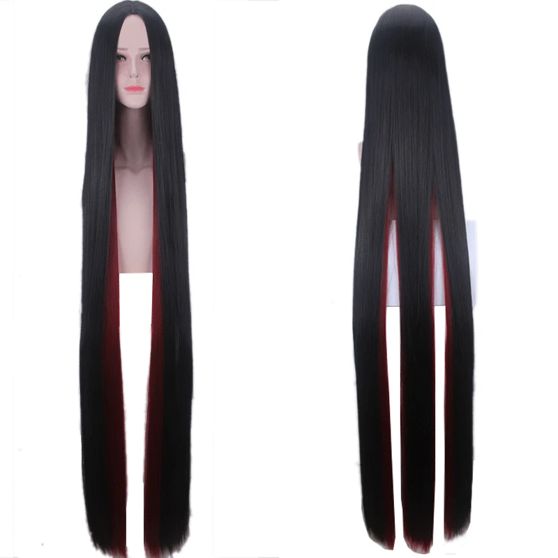 

Land of The Lustrous Costume Cosplay Wigs for Women Houseki No Kuni Bort Black Wine Red Straight Synthetic Hair Wig