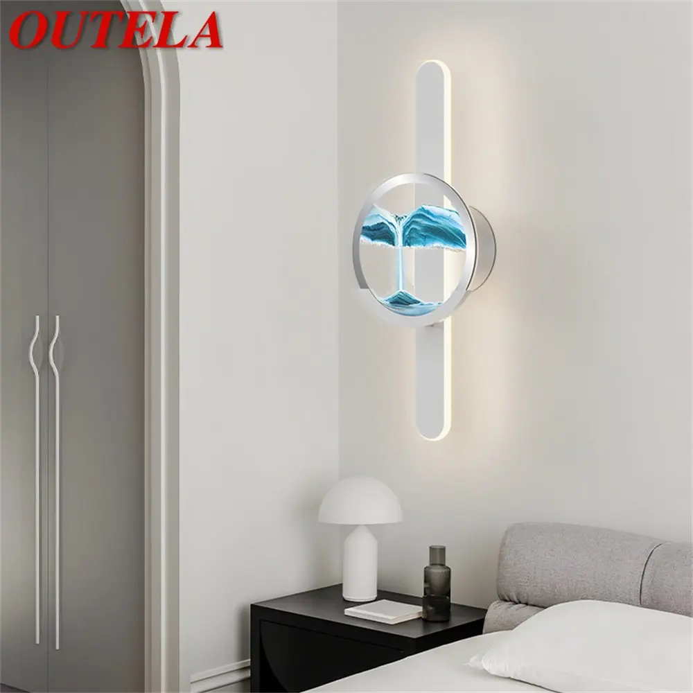 

OUTELA Hourglass Wall Sconce Lamp LED 3 Colors Creative Glass Design Decor for Modern Home Living Bedroom