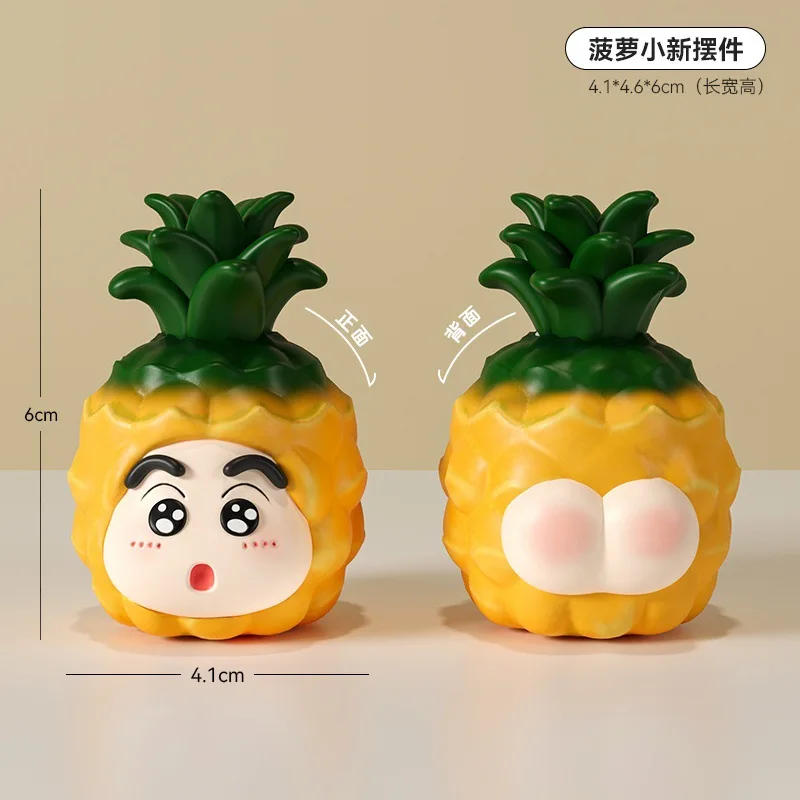 Периферийные фруктовые куклы Crayon Shin-chan украшения для офисного рабочего стола