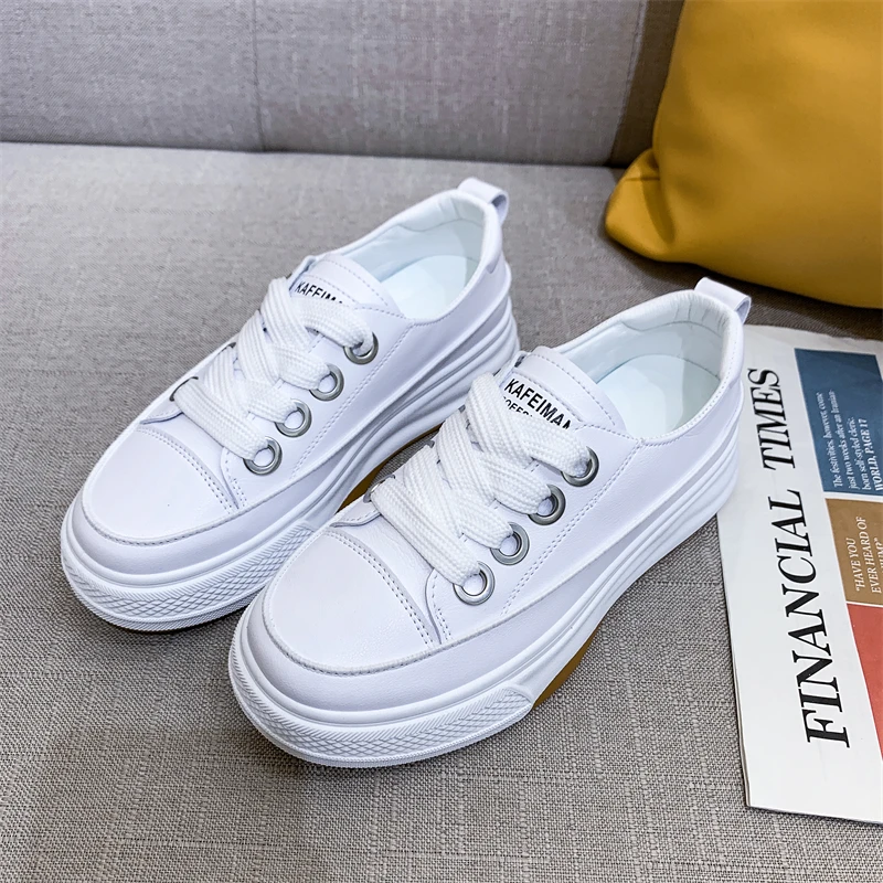 HOPUS New Shoes For Women 2022 Fashion Korean Style White Casual Platform Shoes Breathable Low-top Sneaker Woman Vulcanize Shoes