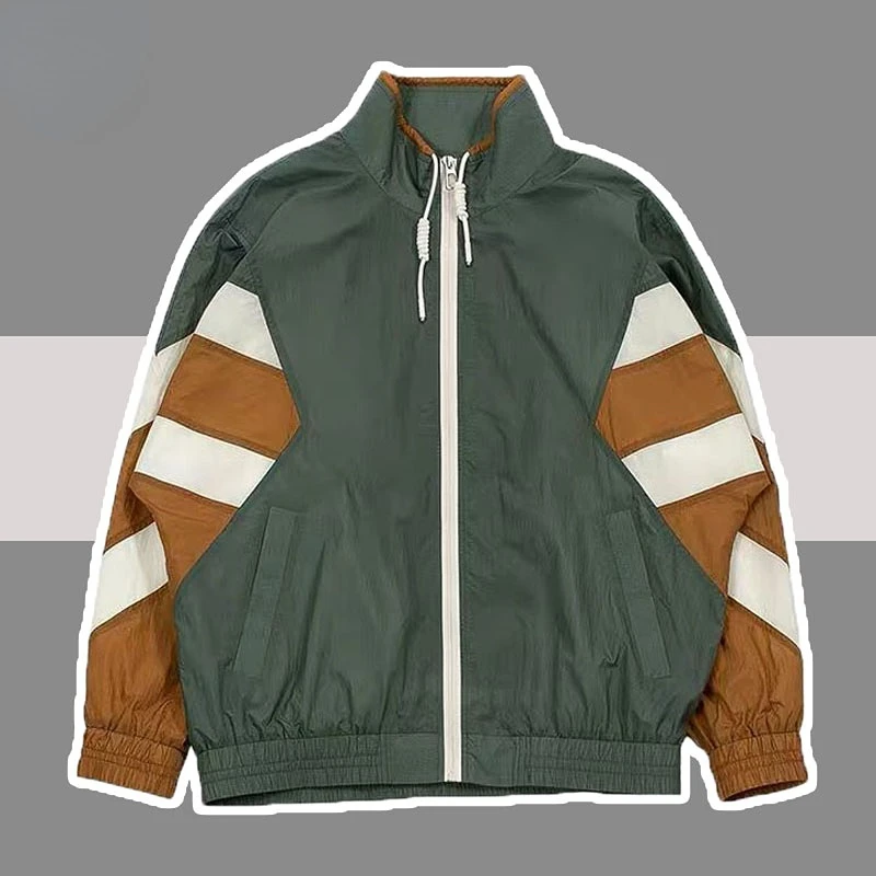 

Куртка мужская демисезонная, Бомбер в стиле пэчворк, блестящая, с воротником-стойкой, унисекс