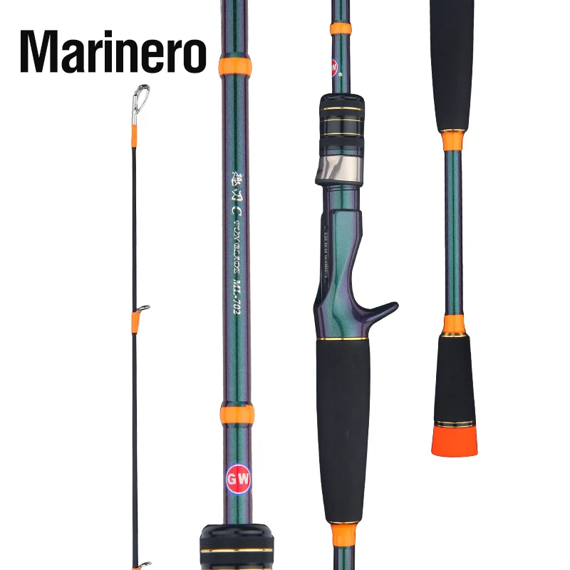

Marinero Lure Fishing Rod 30T Carbon Fiber Spinning Baitcasting Pole FUJI Guide Travel Lure Rod 3-50g M