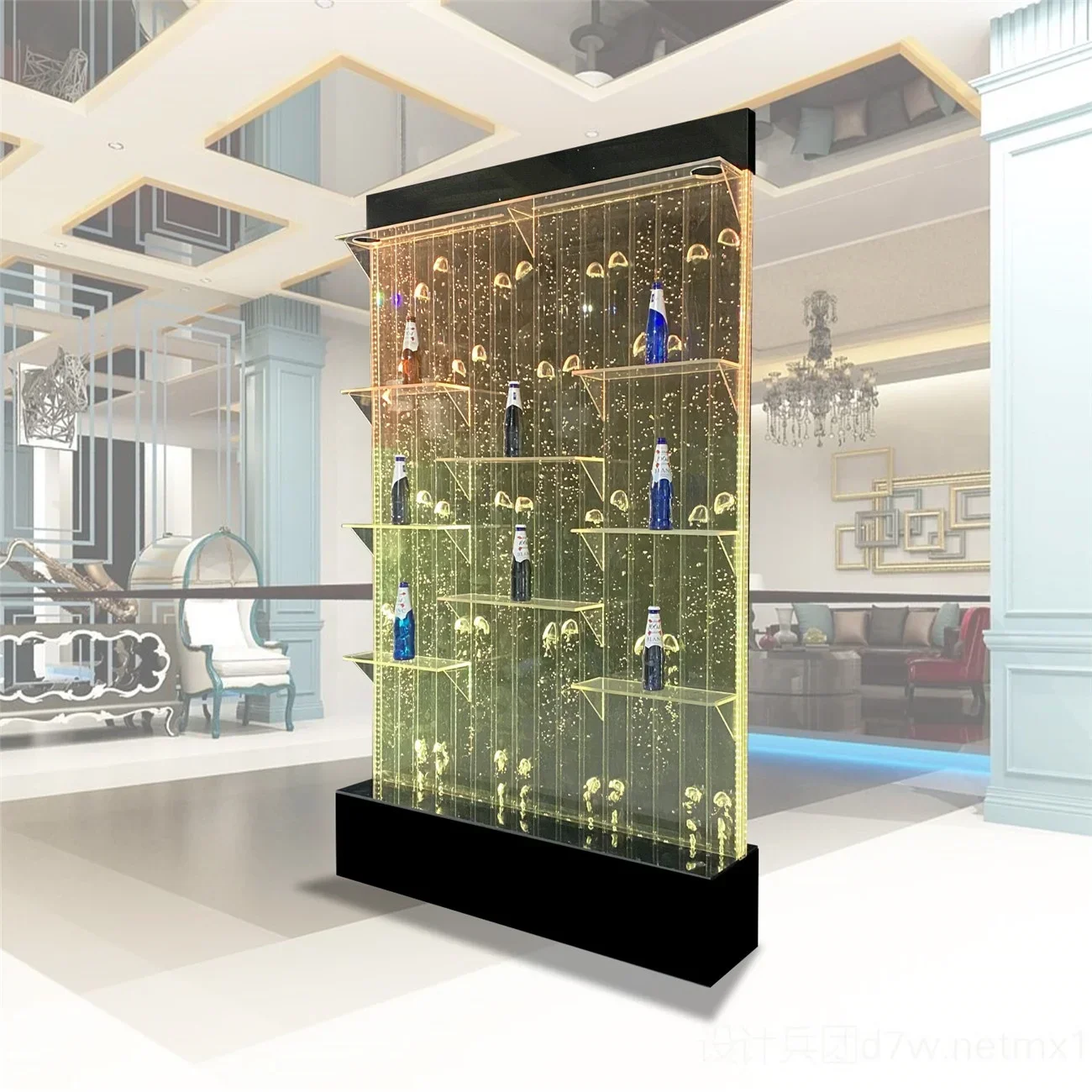 Настенная витрина для вина с подсветкой