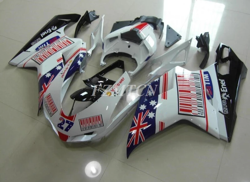 

Fit For Ducati 848 1098 1198 07 08 09 10 11 12 New ABS Motorcycle Full Fairings Accessories Shell Custom Red Blue