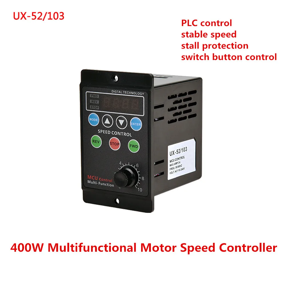 

UX-52 MCU Speed Controller Multi-function Motor Speed Controller 400W AC220V Regulator Control Device Display Rate Target Value