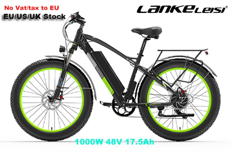

Electric Bike Lankeleisi XC4000 Lithium Battery Snow Beach Bicycle 1000W 48V 17.5AH Fat Tire 4.0Inch Motor EU/UK/US Stock