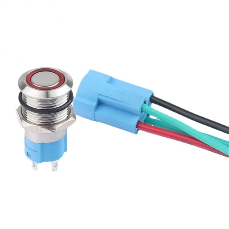 Водонепроницаемый металлический кнопочный переключатель 12 мм светодиодная