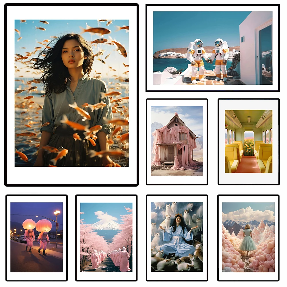 Современный сюрреалистичный строительный пейзаж Поп Модные постеры и принты