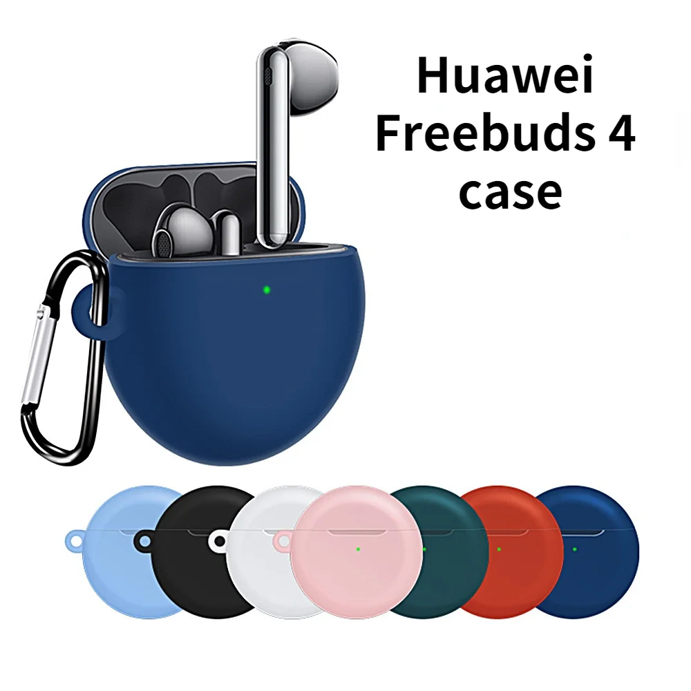 

Silicone Protective Case for Huawei Freebuds 4 Earphone Cases Cover for Huawei Freebuds 4 Free Buds 4 Freebuds4 Cases with Hook