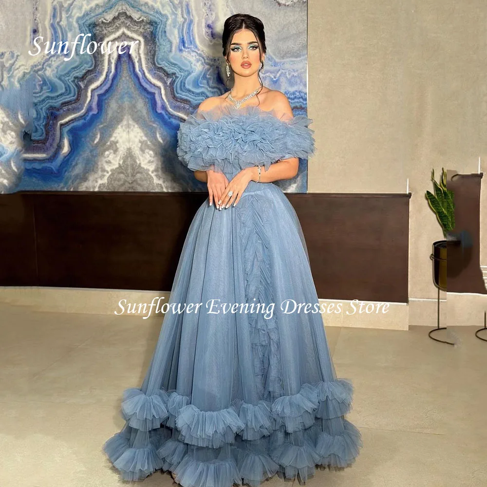 

Женское вечернее платье с открытыми плечами Sunflower, облегающее Тюлевое платье трапециевидной формы, модель 2023 года, платье для выпускного вечера в пол
