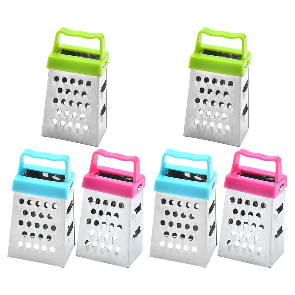 6 Pcs Cheese Mini Grater Vegetables Slicer Plastic Carrot Shredder Stainless Steel