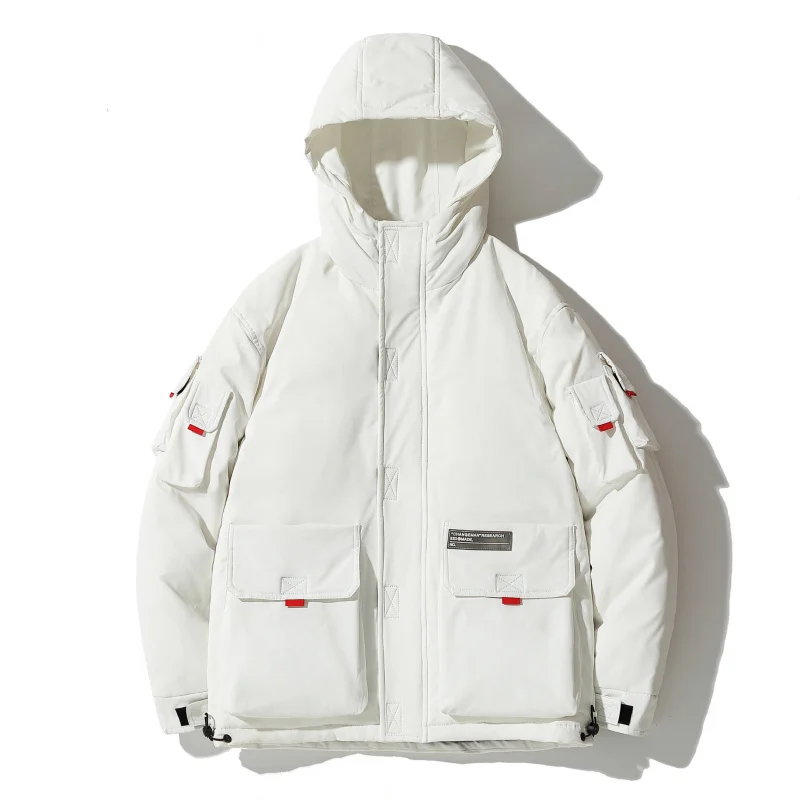 Men's White Duck Down Jacket Warm Hooded Thick Puffer Jacket Coat Male Fashion Brand Overcoat Thermal Winter Parkas Men Casacos