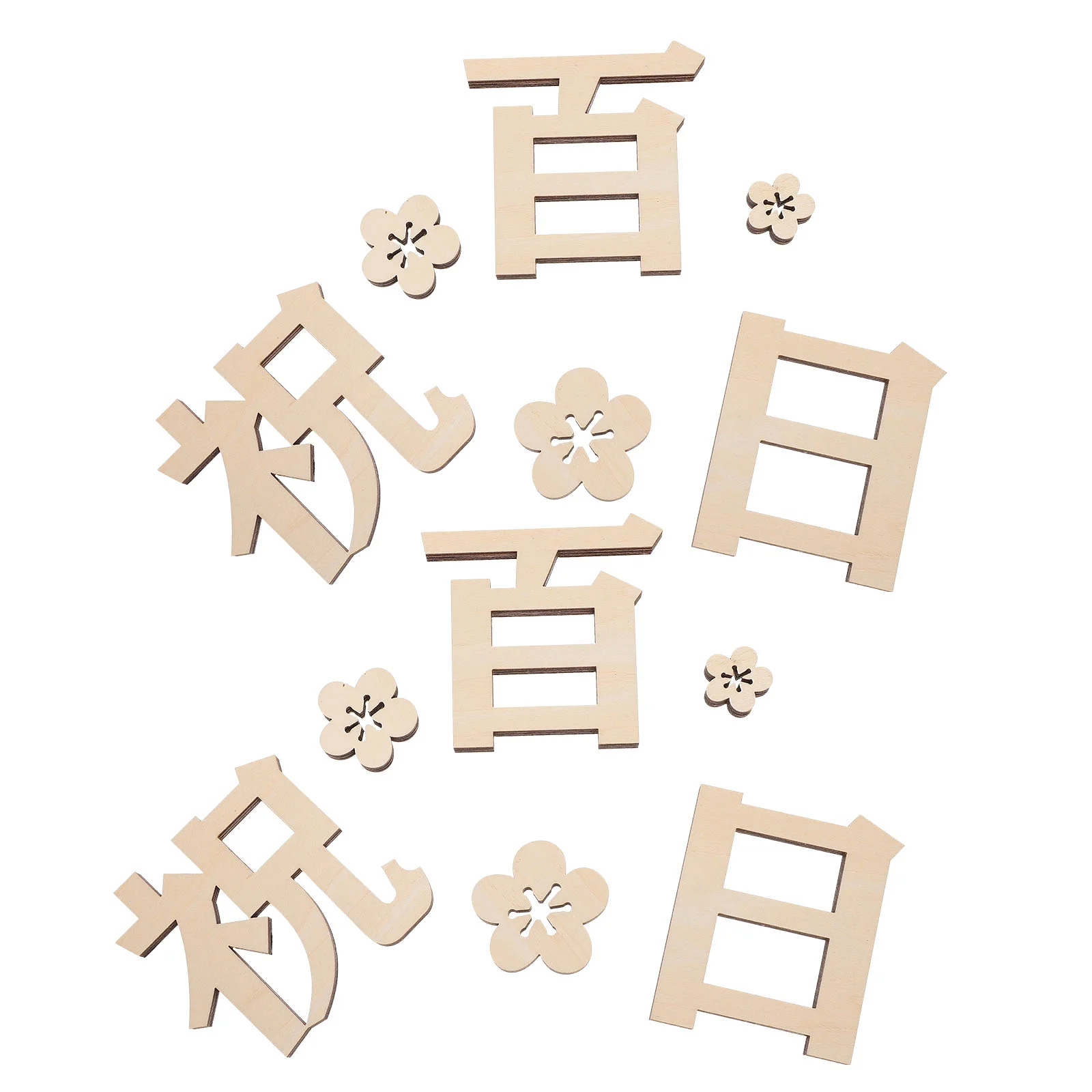 

2 Sets of Photo Props Wooden Decors for Baby 100 Day Anniversary for Baby 100 Days