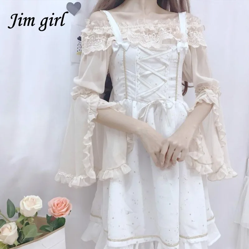 

Женская винтажная блузка в стиле «Сладкая Лолита»