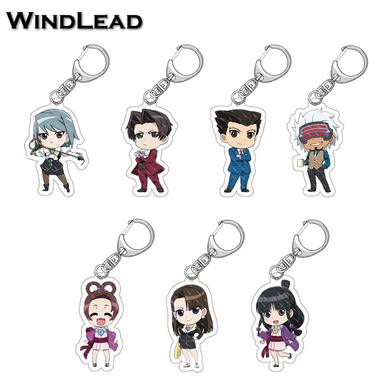 

Anime Gyakuten Saiban Ace Keychain Cartoon Figure Ace Attorney Key Ring Acrylic Pendent Keyring