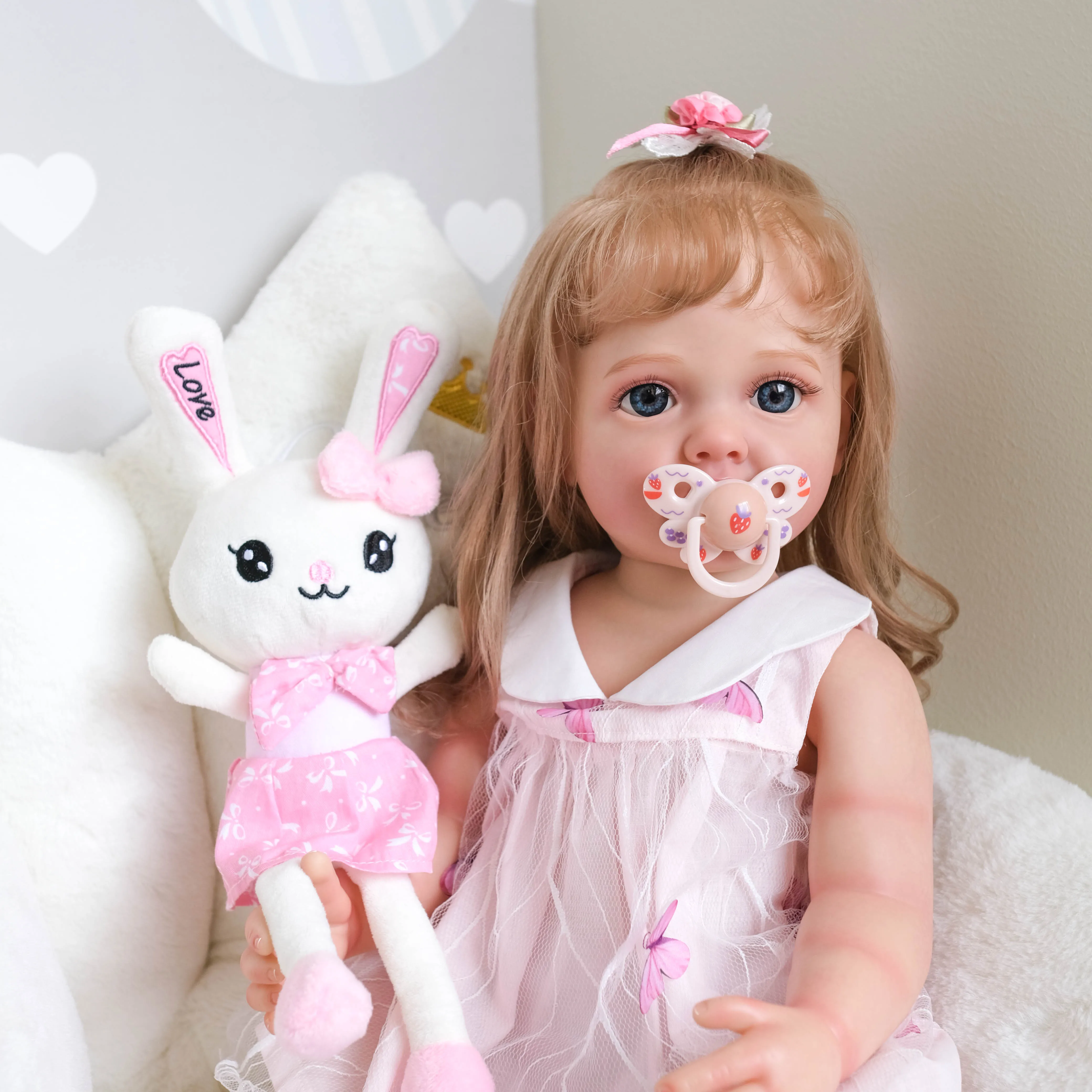 

ALIVE BEBE 55CM Full Body Silicone Reborn Princeess Betty Toddler Girl Toy Lifelike Handmade 3D Skin Painting with Visible Veins