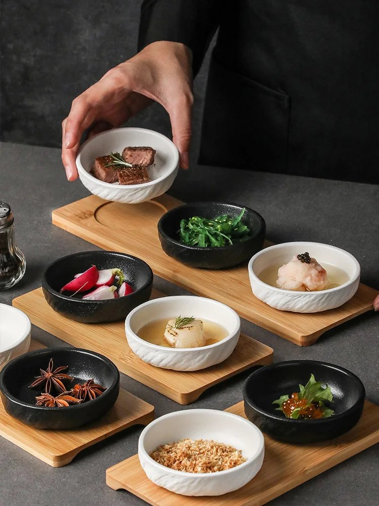Японская керамическая тарелка для суши однотонная со вкусом закуски погружения